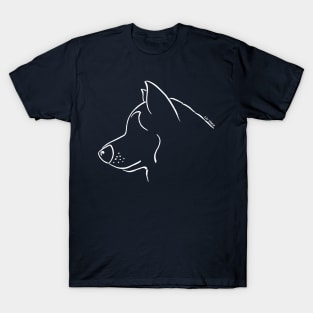 Alaskan Malamute silhouette outline white T-Shirt